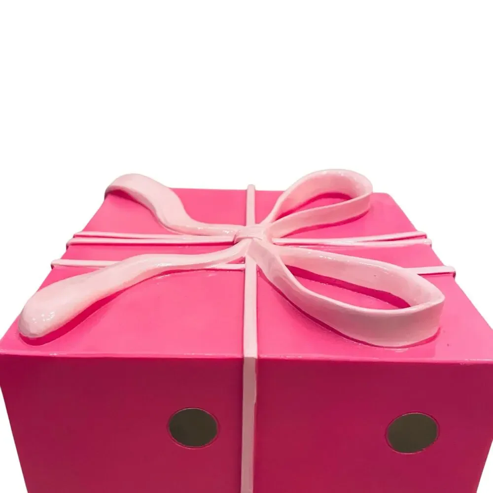 34th & Pine Pink Gold Polka Dot Christmas Present Bow Outdoor Holiday Decor New